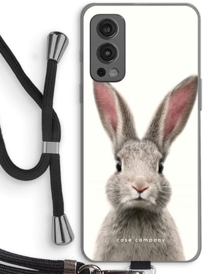 Case Company® - Hoesje met koord geschikt voor OnePlus Nord 2 5G hoesje met Koord - Daisy - Telefoonhoesje met Zwart Koord - Bescherming aan alle Kanten en Over de Schermrand
