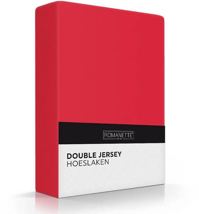 Romanette Hoeslaken Double Jersey Rood-80/90/100 x 200/210/220 cm