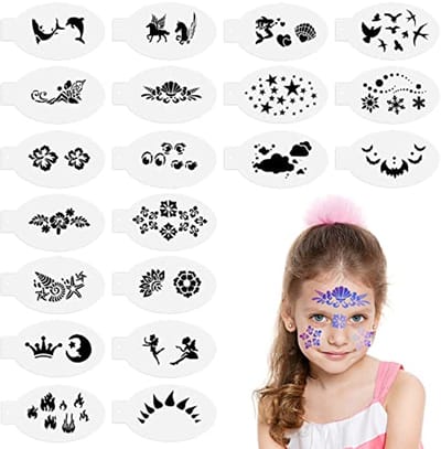 Gezichtsverf Stencils voor Kinderen - Herbruikbare Make-up Sjablonen voor Halloween en Feestjes