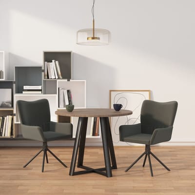 vidaXL - Eetkamerstoelen - draaibaar - 2 - st - fluweel - donkergrijs