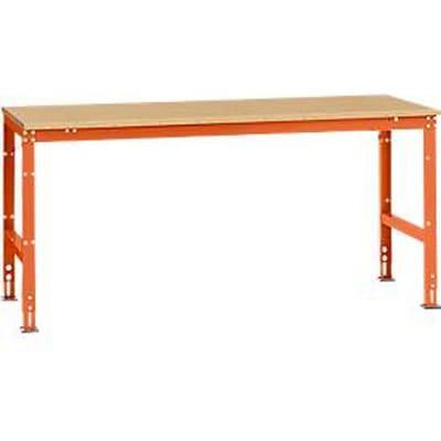 Manuflex werktafel UNIVERSAL Standaard, 2000 x 1000 mm, multiplex natuur, roodoranje
