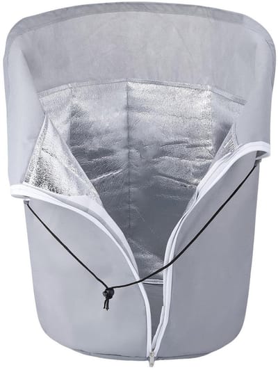 Winterbescherming voor potplanten - Winterbescherming voor potplanten 65 x 70 cm, Thermische potbeschermer met trekkoord, Vorstwerende plantenhoes van aluminiumfolie (Grijs)