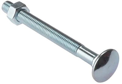 Slotschroef en moer M6 x 50 mm - Verzinkt, Wit - 2 Stuks