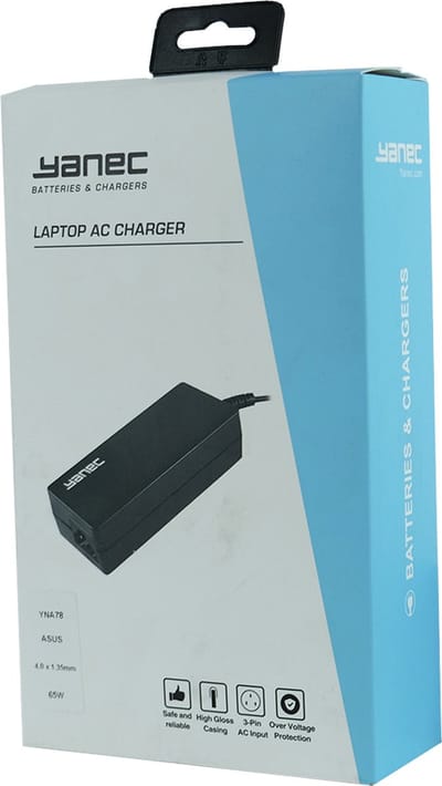 Yanec YNA78 Laptop AC Adapter 65W - Geschikt voor Asus - 4.0x1.35mm - Zwart