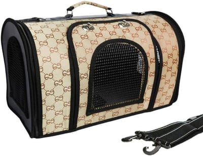 Dieren Tassen - Reismand Huisdier - Veilig Vervoer - Ventilatie Grille - L 49x25x26cm - Roze
