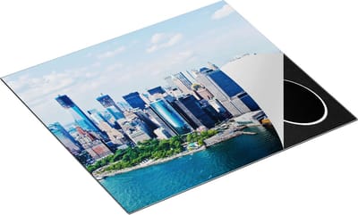 Chefcare Inductie Beschermer New York Als een Eiland vanuit de Lucht - 60x50 cm - Afdekplaat Inductie - Kookplaat Beschermer - Inductie Mat