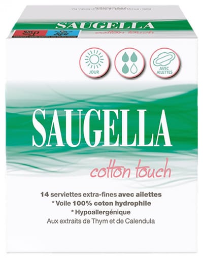 Saugella Cotton Touch Jour 14 Extra Fijne Handdoeken met Vinnen