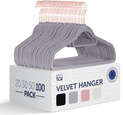 Blumtal - Kledinghangers - Velvet - Fluweel - Rose Gold - Grijs - 100 stuks