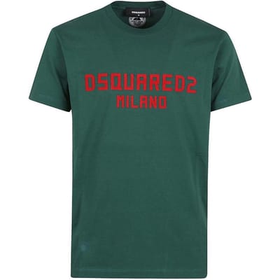 DSquared2 Heren Milano Katoen T-Shirt (Groen)