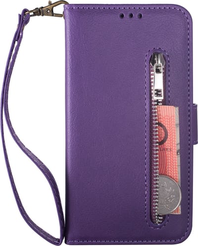 Luxe Telefoonhoesje geschikt voor Samsung Galaxy S24 Plus | Hoogwaardig Leren Bookcase | Lederen Wallet Case | Pasjeshouder | Paars