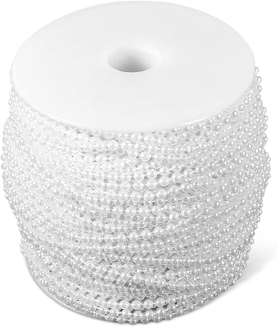 Faux parelkoord van 50 m voor DIY knutselen, bruiloften en kerstdecoratie - 3 mm decoratief touw