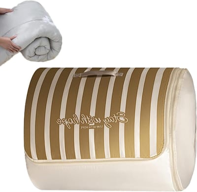 Dekbed Opbergzak - Kleding Organizer Cilinder - Ruimte Besparen - Compressie Rol Systeem - 55x45 cm - Geel