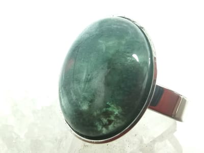 Ring - RVS - edelsteen - Mosagaat - ovaal - Zilverkleurig - maat 16 - Edelsteen ringen zijn niet alleen prachtige sieraden, maar ook dragers van diepe betekenis en symboliek.