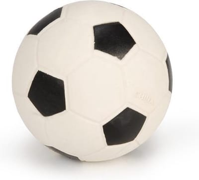 Beeztees Voetbal - Hondenspeelgoed - Zwart/Wit - 10,5x10,5x10,5 cm