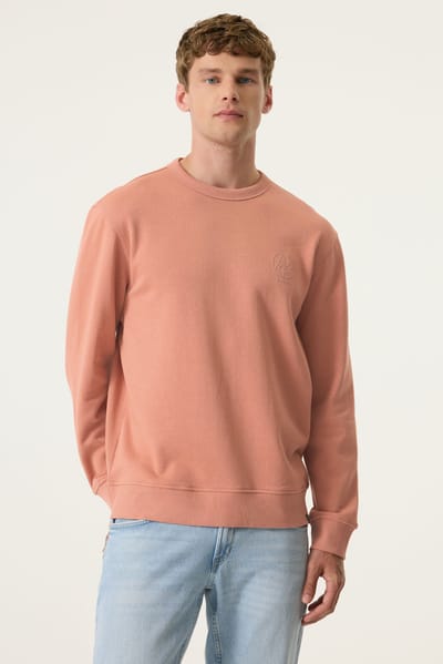 GARCIA Heren Effen Sweater Oranje Lange mouw