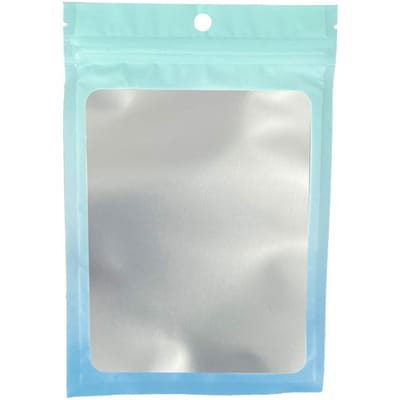 Lot de 100 mini sachets transparents pour bijoux, refermables, ziplock, pour accessoires d'ongles, pour petites entreprises bleu