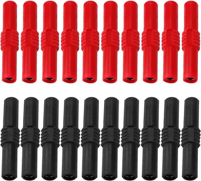 Bananenstekkers - Luidspreker Connectoren - Audio Aansluiten - Vlamvertragend PVC - 20 stuks - Rood Zwart