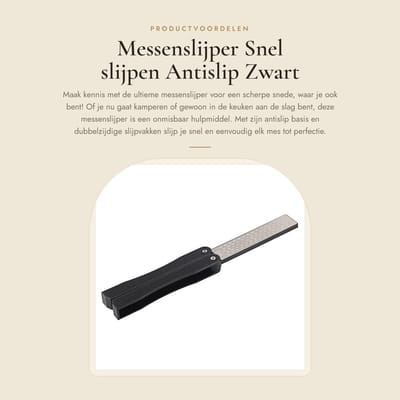 Dailygoods- Messenslijper Dubbelzijdig - Snel Slijpen - Antislip - Opvouwbaar - Duurzaam - Voor Camping/Huis/Keuken - Slijper
