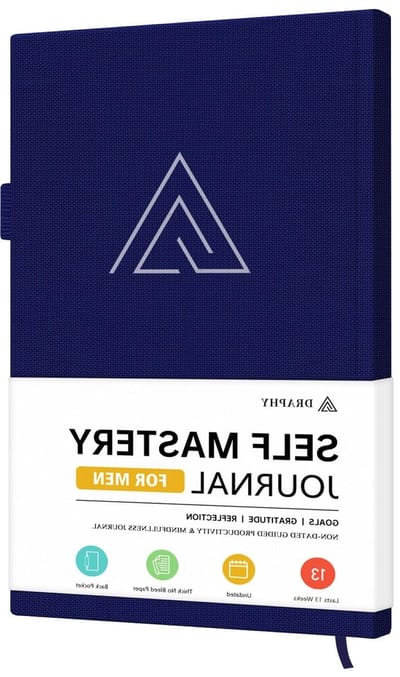Zelfmeesterschap Dagboek - Dankbaarheidsdagboek Productiviteitsplanner - Persoonlijke Groei - Begeleide Inspirerende Prompts - 13.4 cm x 21.4 cm - Grijs