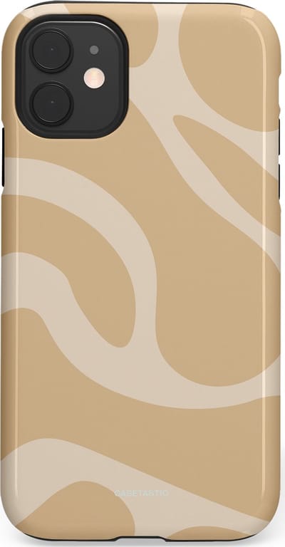 Casetastic hoesje geschikt voor Apple iPhone 11 - Dubbellaagse bescherming - Aesthetic Beige Wave Clean Girl - Fashion Case - Beige