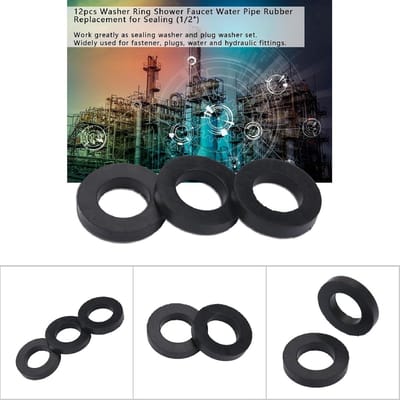 Dailygoods- Pijpring Set van 12 Stuks - Afdichtring - Plug-ring - Rubber - Waterdicht - Voor Bevestigingsmiddelen