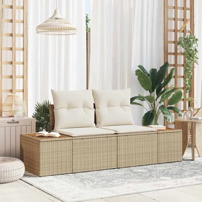 vidaXL - Tuin - Sofa - Beige - 184 - x - 62 - x - 85cm - poly - rattan