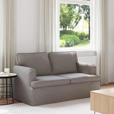 vidaXL - Bank - Taupe - 144 - x - 80 - x - 85 - cm - Stof
