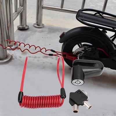 Fietsslot Schijfrem - Scooter slot - Diefstal beveiliging - Waterdicht en roestvrij - 7mm vergrendelbreedte - Zwart