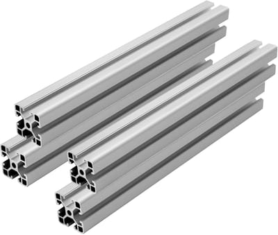 Dailygoods- Aluminium Profiel 4040 - 400 mm - 4 Stuks - T-sleuf - Europese Standaard - Geschikt voor 3D-printers/CNC-machines - Extrusieprofiel