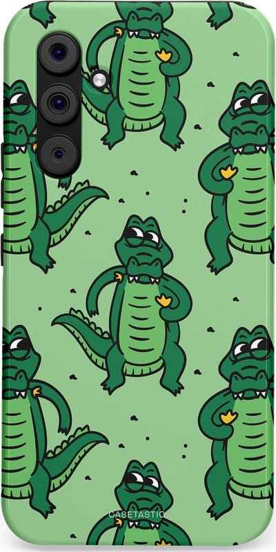 Casetastic hoesje geschikt voor Samsung Galaxy A54 (2023) 5G - Dubbellaagse bescherming - Kroko dans - Fashion Case - Mintgroen