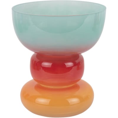 Present Time Vaas Summer Vibes - Multicolor - Ø18cm - Glas - Scandinavisch - Bloemenvaas - Woondecoratie - Decoratieve vaas voor woonkamer of slaapkamer