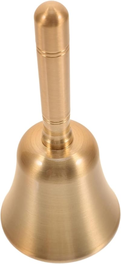 Kleine Handbel - Decoratieve Bel - Evenementen Horeca - Helder Luid Geluid - Compact Formaat - Gouden