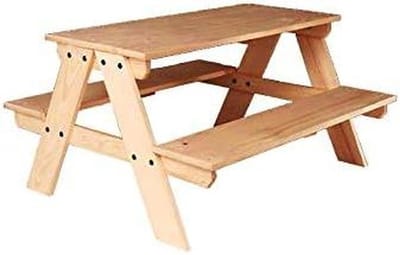 Picknickbank Kinderen - Kinderzitbank Tuinbank - Buiten Spelen - Echt Handwerk - 90 cm - Geel
