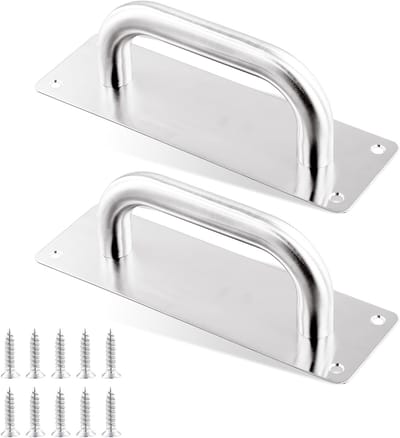Set van 2 RVS Deurgrepen, Geschikt voor Garagedeuren, Kasten en Schuifdeuren, Inclusief 8 Schroeven, Zilverkleurig