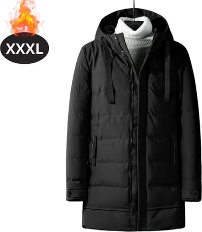 Livano Luxe Winterjas - Parka - Heren - Winter - Jas - Volwassen - Stijlvol - Met Capuchon - Zwart - XXL