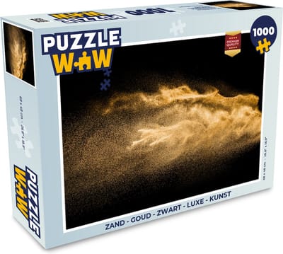 Puzzel Zand - Goud - Zwart - Luxe - Kunst - Legpuzzel - Puzzel 1000 stukjes volwassenen