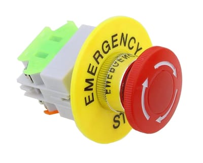 Noodstop Drukknop - Drukknopschakelaar Paddestoel - Industriële Controle - Metaal Vergrendelend - 22mm Montagegat - Rood