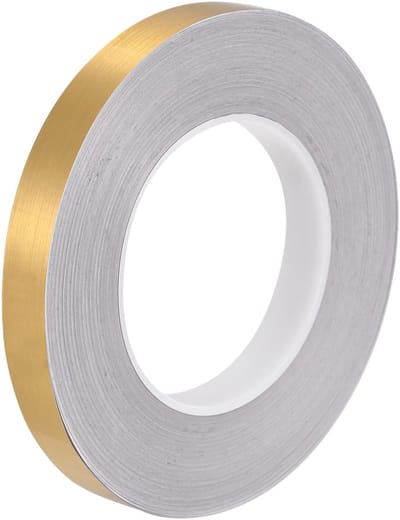 Dailygoods- Tegelsticker Goudkleur - Decoratieve Plakstrip - Zelfklevende Tegels - Muur/Vloer/Plafond - 50 Meter - 5 mm Breedte - Decoratieve Tape
