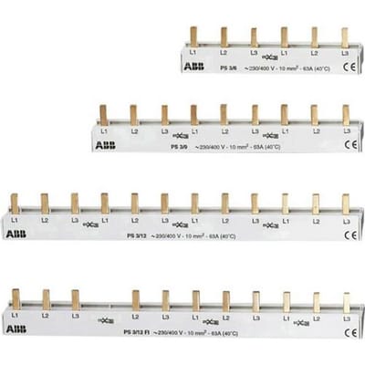 2CDL231001R1006 ABB PS3/6 1 stuk(s) 106 mm verzamelrail Phase busbar Aantal rijen 3 Meerdere kleuren 3-polig 10 mm² 1 stuk(s)