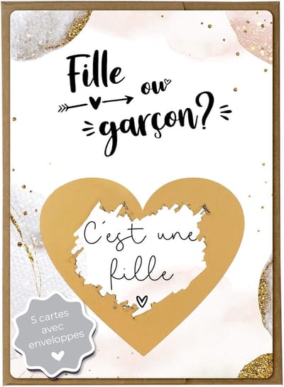 Gender Reveal Kraskaart voor Zwangerschapsaankondiging - Meisje of Jongen