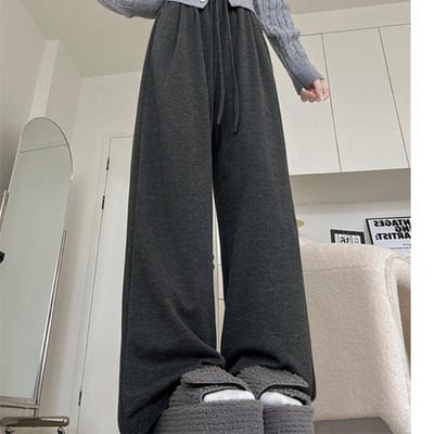 Broeken met wijde pijpen voor dames met high-end broeken voor dames in de lente en herfst Nieuwe slanke en smalle versie Straight-leg broek Lazy casual broek XL white