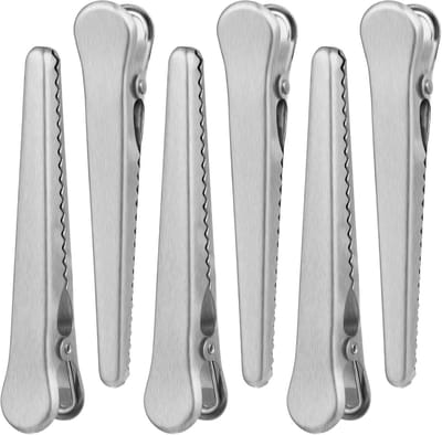 12-pack roestvrijstalen tasklemmen - zakclips - herbruikbare sluitclips, zakclips voor zakken, voedsel, koffie, brood - vVershoudclip voor de verpakking - Zaksluiter - Afsluiter klemmen-Voedselzak - Clip Luchtdichte Afdichting