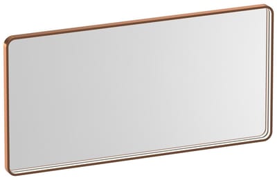Brauer Sapphire Spiegel - Rechthoekig met Afgeronde Hoeken - 120 cm - met Koper Frame - met Directe LED-Verlichting - Dimbaar en met Kleurfunctie - met Afstandsbediening