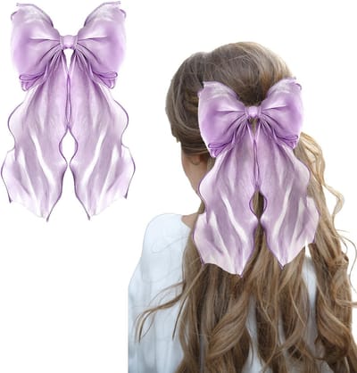 Grote Haarstrik voor Vrouwen en Meisjes, Elegante Haaraccessoires, Perfect voor Feestjes en Dagelijks Gebruik (paars)
