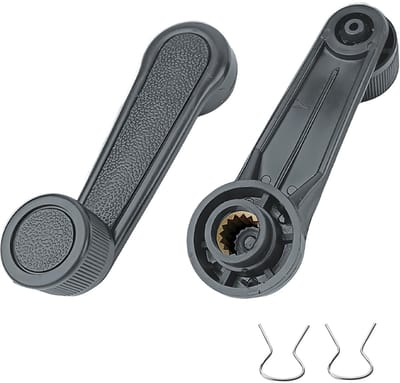 JeiibrZui Deurspion Raamkruk - Draaihendel Voor Binnenraam - Duurzaam ABS-Materiaal Compatibel Met Toyota Modellen 1980-2008 - 2 Stuks - Zwart