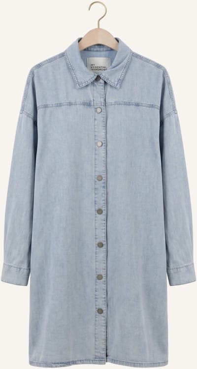 My Essential Wardrobe Mwnelly Os Shirtdress Dames - Jurk - Lichtblauw - Maat 38/40