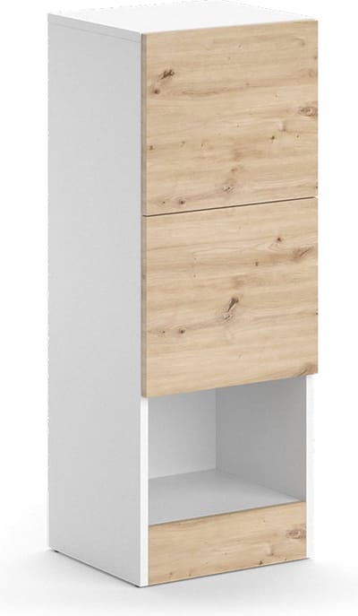 Vicco Alf Halfhoge kast – 35 x 92 cm met 2 laden Wit