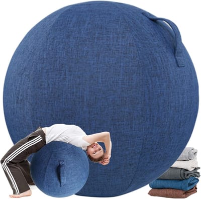 Zwangerschapsbal - Zitbal Fitnessbal - Balans Training - Inclusief Anti-sliphoes - 65cm - Donkerblauw