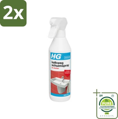 HG Kalkweg Schuimspray 3x Sterker 500 ml - Voordeelverpakking - 2 stuks - Kalkverwijderaar - Kalkreiniging