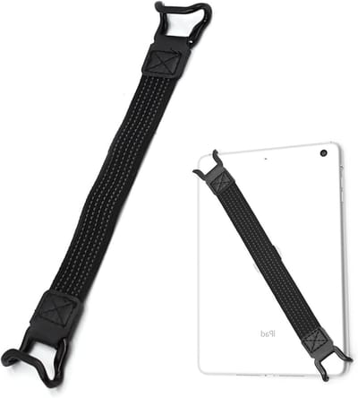 Non-slip elastische band voor tablets en e-readers van 7 tot 11 inch, stevige tablet houder, zwart
